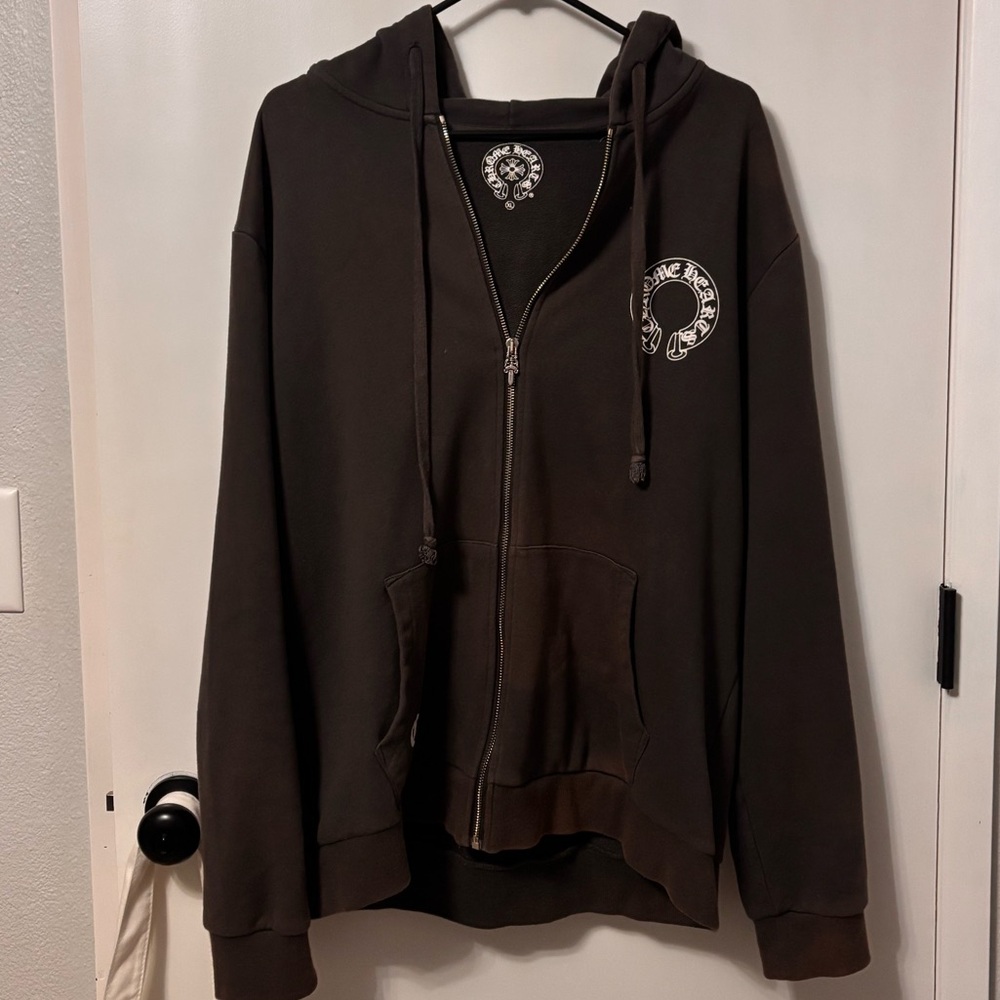 Chrome Hearts Brown Zip Up Sweater
